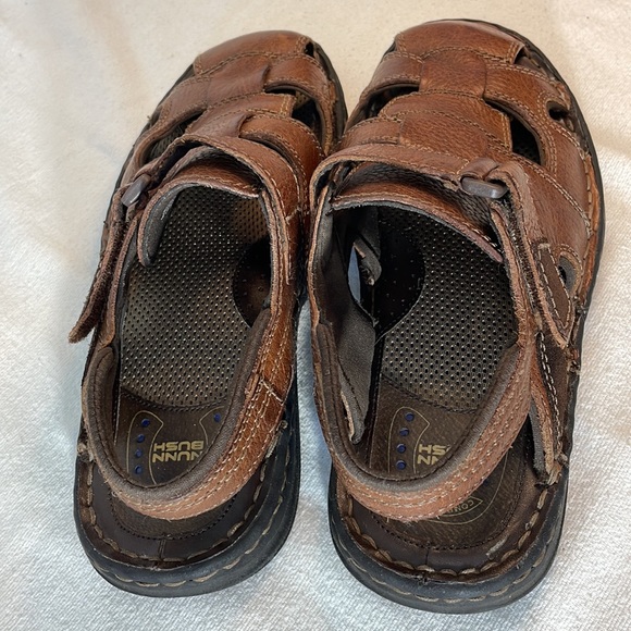 Mens Fisherman Sandals 8M Closed Toe Brown Leather Shoes - Picture 5 of 11